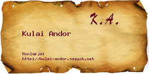 Kulai Andor névjegykártya