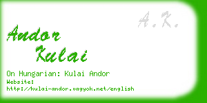 andor kulai business card